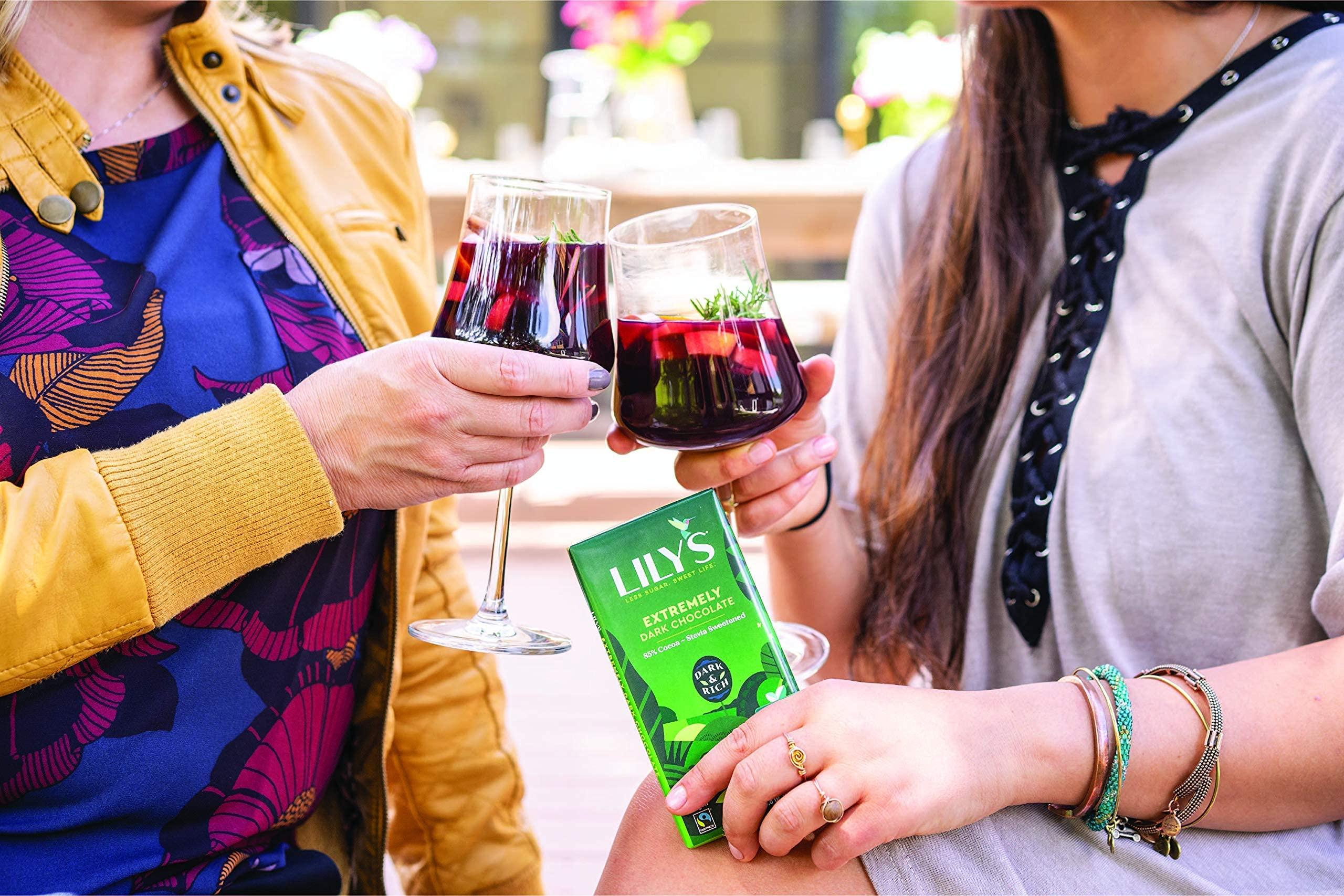 Lily's Extremely Dark Chocolate Bar by Lily's | Made with Stevia, No Added Sugar, Low-Carb, Keto Friendly | 85% Cocoa | Fair Trade, Gluten-Free & Non-GMO | 2.8 ounce, 4-Pack