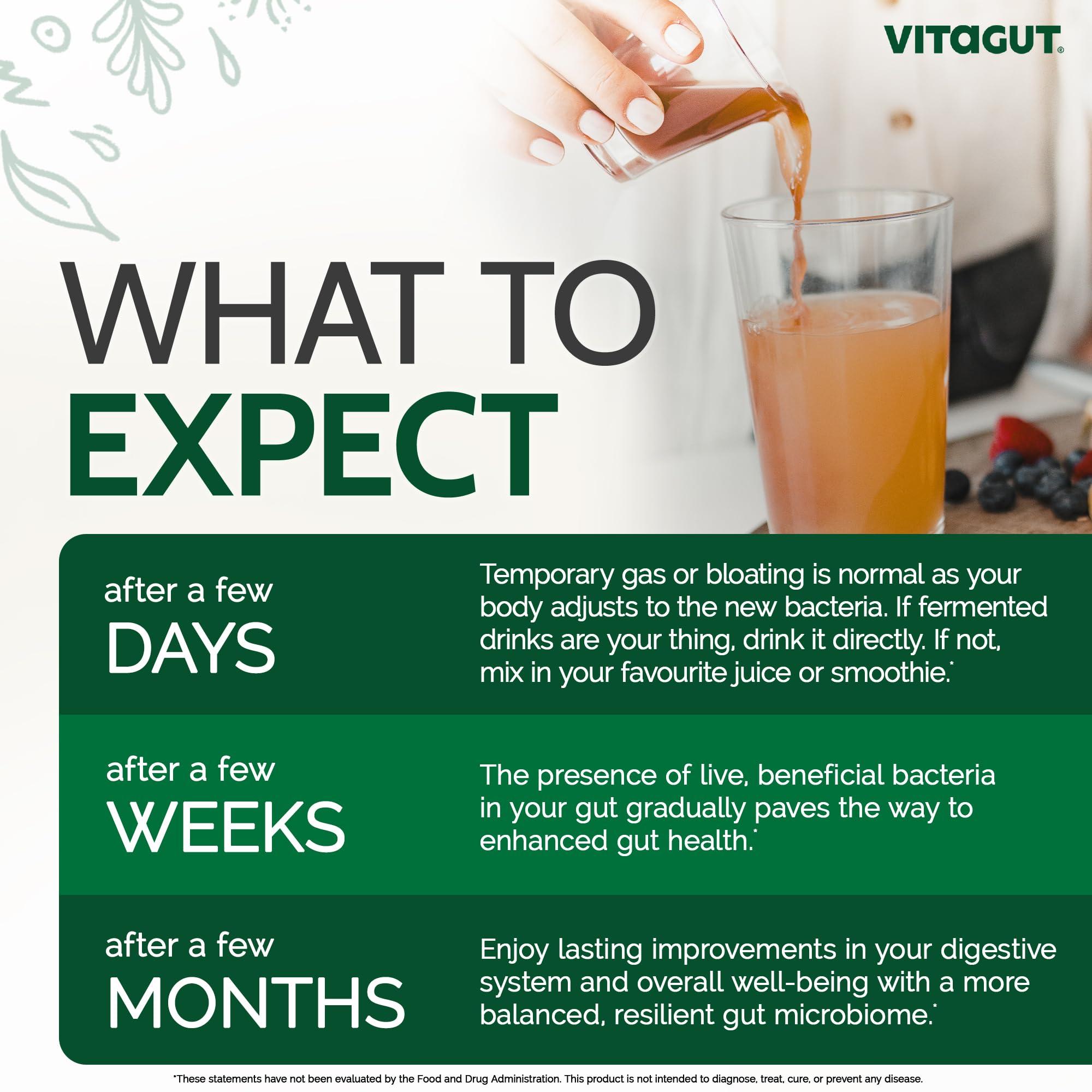 VITAGUT VITAGUT Liquid Probiotic, Prebiotics & Postbiotics 3-in-1 Organic, Live Probiotics for Women & Men - Probiotics for Digestive Health, 50 Billion CFU, 19 Fermented Herbs, Vegan Probiotic for Gut Health