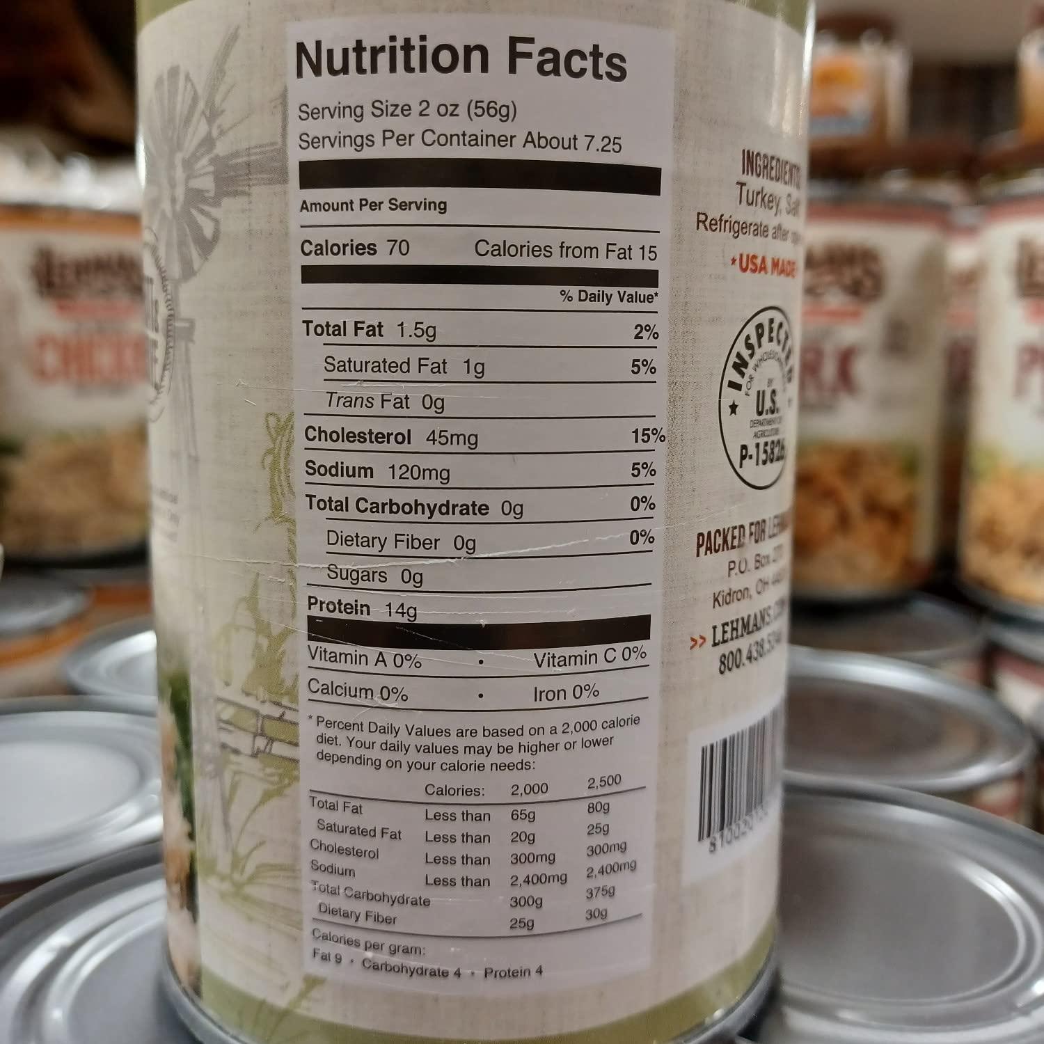 Lehman\'s Lehman\'s All Natural Canned Meat, USA Made Ready to Eat for Everyday, Camping or Emergencies, 14.5 oz each, Pack of 3, Turkey