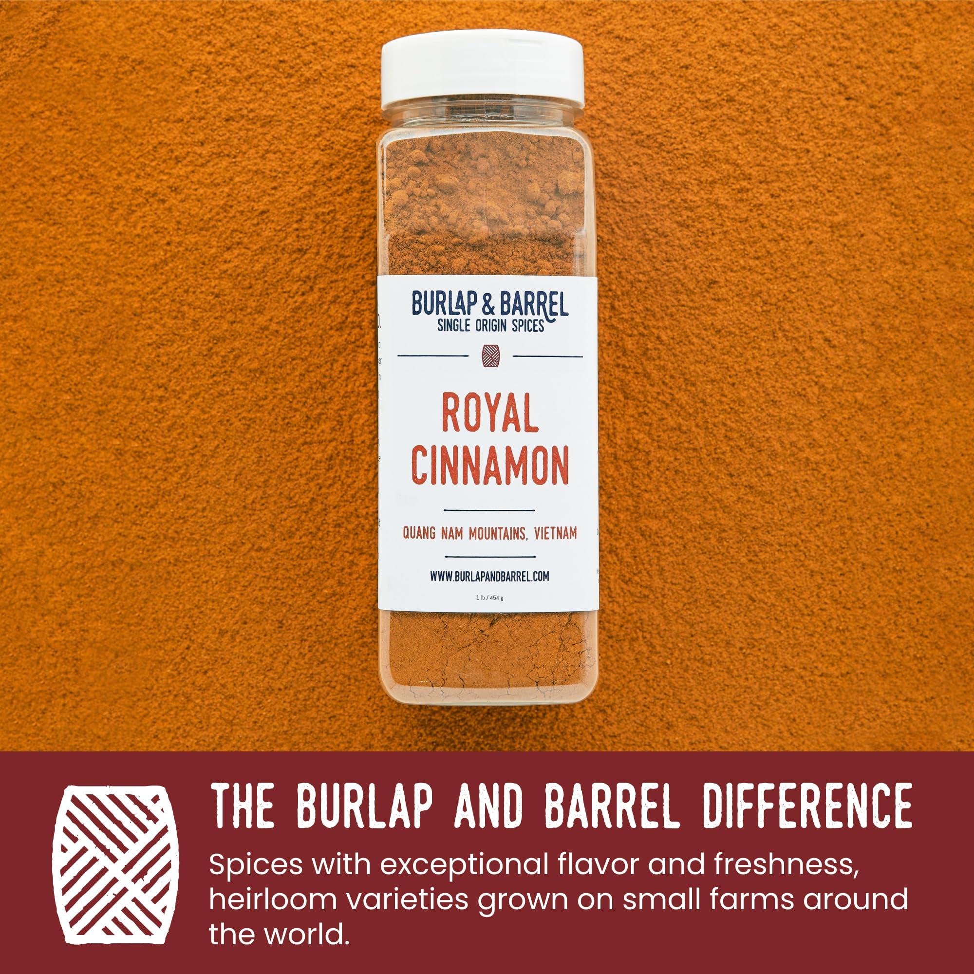 Burlap & Barrel Burlap & Barrel Royal Cinnamon Intense Sweetness & Spiciness of Vietnamese Cinnamon Powder & Spice As seen on Shark Tank - 16oz Container