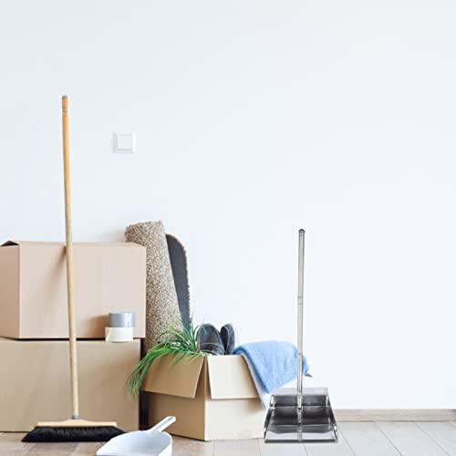 Angoily Angoily Metal Dustpan Stand up Pans Stainless Steel Long Handle Dustpan Kitchen Dustpan for Garage Home and Yard Household Sweeping Parts Accessories