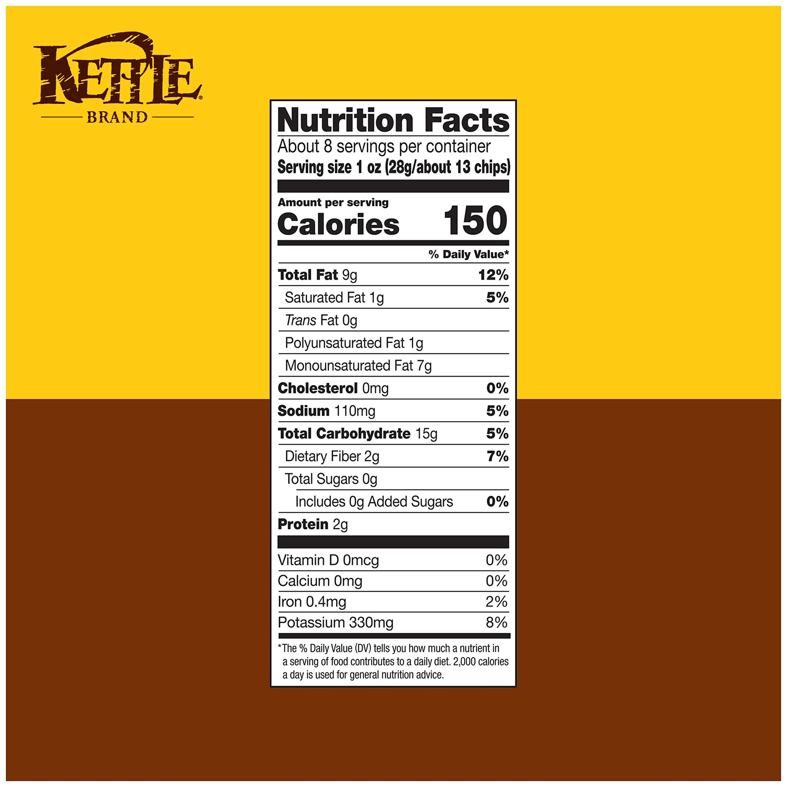 Kettle Brand Kettle Brand Sea Salt Kettle Potato Chips, Gluten-Free, Non-GMO, 7.5 oz Bag (Pack of 12)