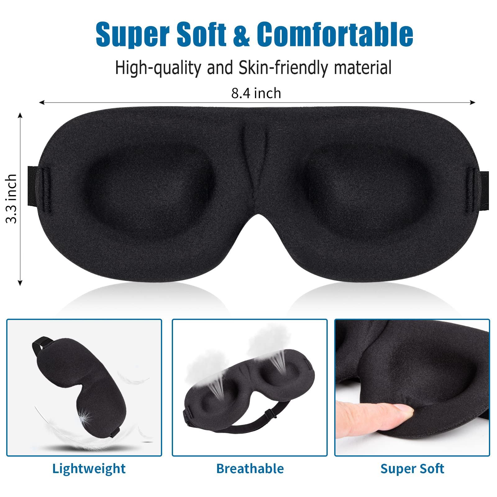 YIVIEW YIVIEW Sleep Mask for Side Sleeper Pack of 3, 100% Light Blocking 3D Eye Masks for Sleeping, Night Blindfold for Women Men