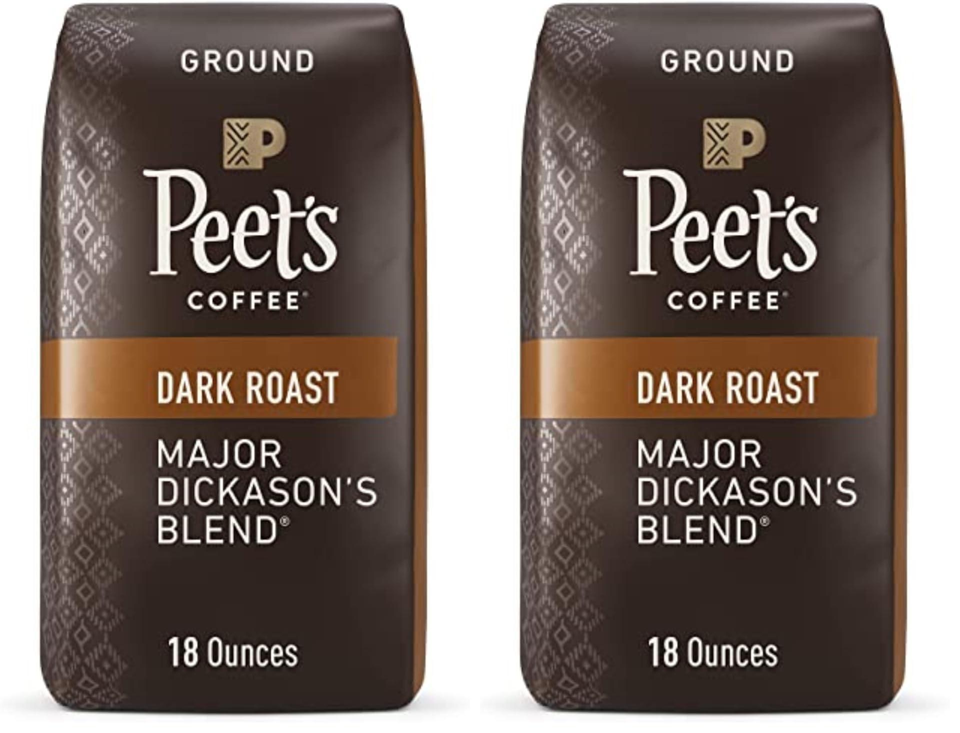 Peet\'s Coffee Peet\'s Coffee, Dark Roast Ground Coffee - Major Dickason\'s Blend 36 Ounces (2 Bags of 18 Ounces)