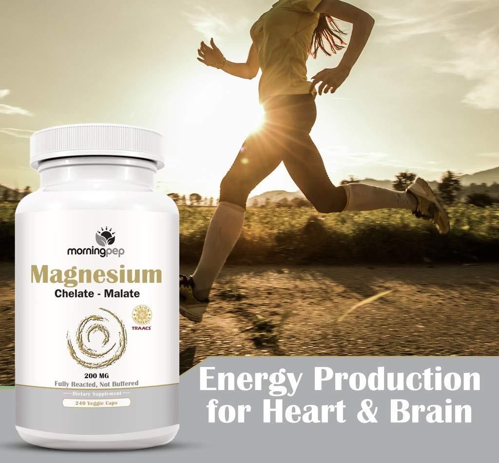 Morning Pep Magnesium Bisglycinate Chelate 240 Vegi Caps 200mg Elemental per Serving