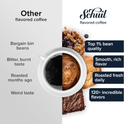 SCHUIL Schuil Coffee, Whole Bean Coffee, Premium Roasted Gourmet Coffee Beans, Smooth and Full Bodied Artisan Coffee (Decaf Dutch Breakfast Blend, 12 Ounce Bag) - Small Batch Roasted Coffee