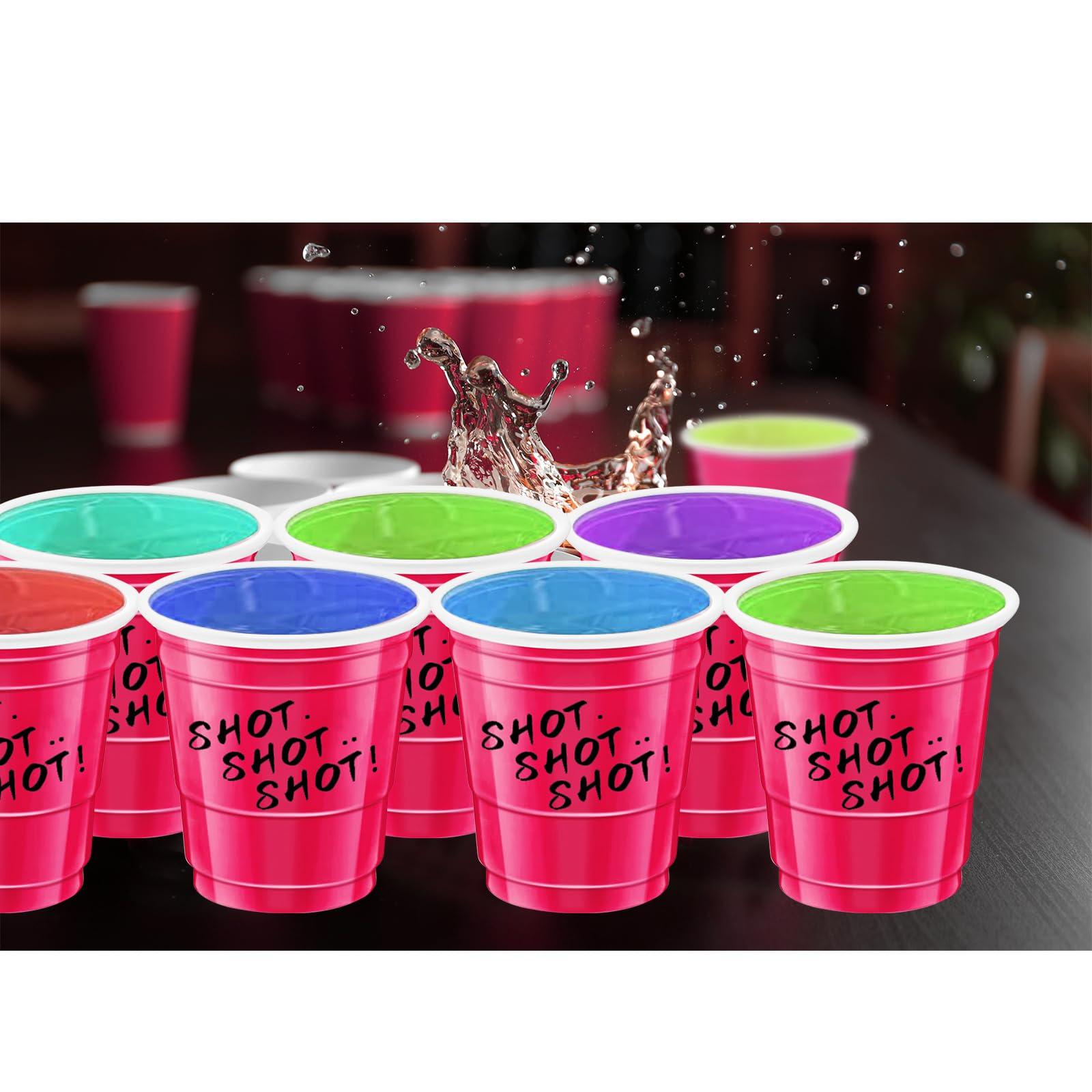 cssopenss 120 pcs Pink Plastic Shot Glasses 2 oz Hot pink shot cups pink shot glasses disposable for drinking Tastings served Snacks Jello Tastings and Samples