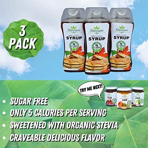 STEVIEN Stevien Keto Sugar Free Maple Syrup - Vegan - Low Carb - Gluten Free - Low Calorie - Sweetened with Organic Stevia Pack of 1
