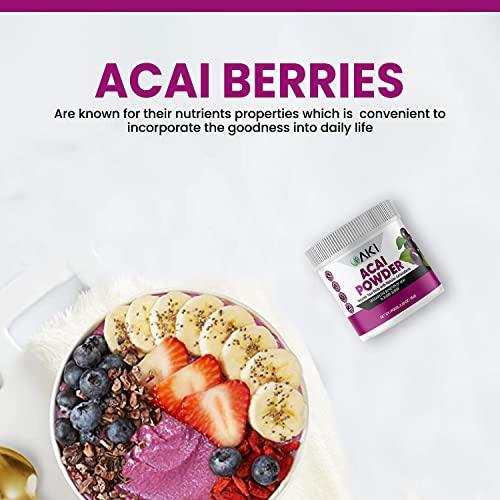 AKI ORGANIC AKI Acai Powder | Nourish Your Body with Ideal Vitamins & Nutrients | Powder for Smoothies - Non-GMO, Vegan Friendly & Gluten Free (5.30 Oz / 150 g)