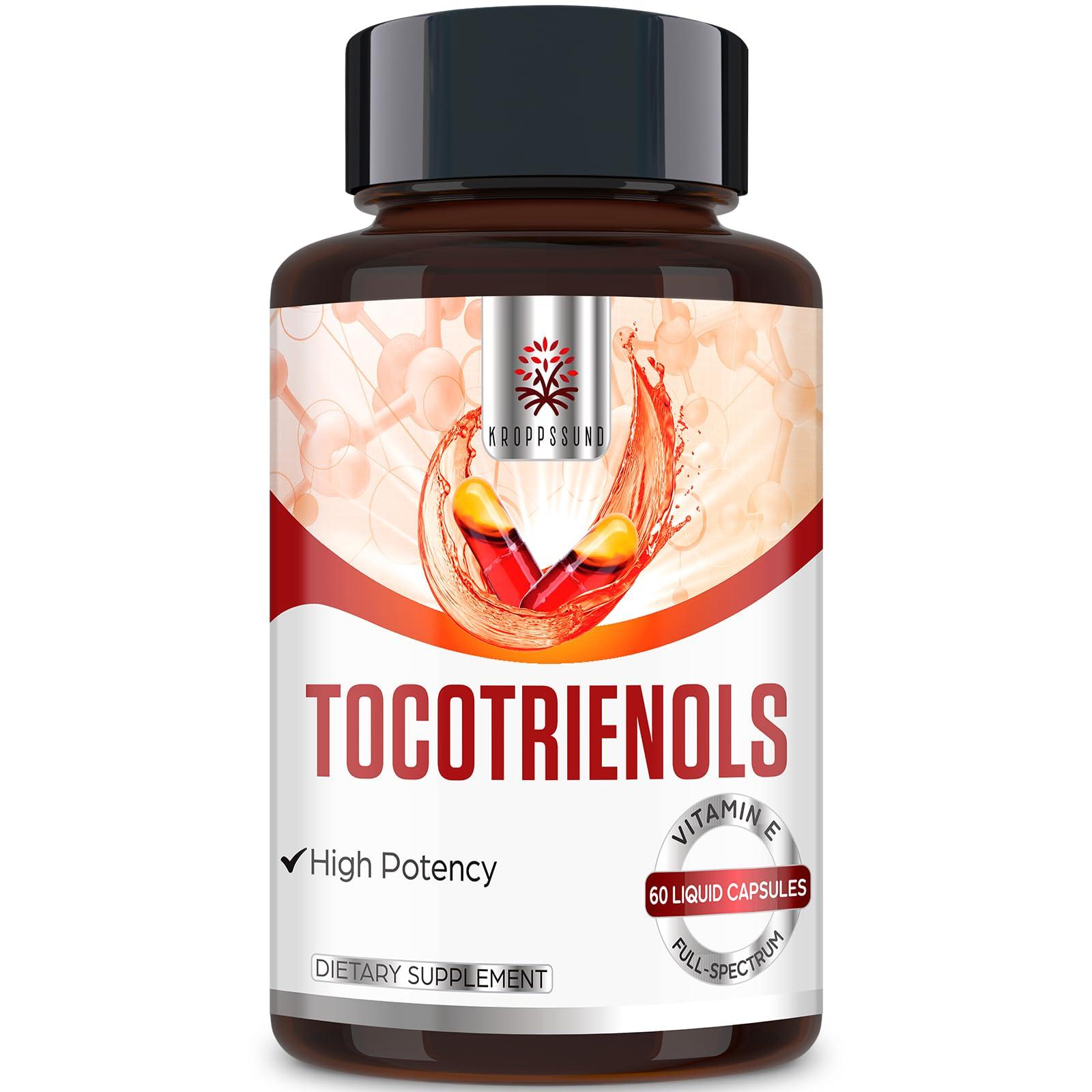 Kroppssund Tocotrienol Supplement Full Spectrum, Cutting-edge Fusion Technology, Tocotrienol Vitamin E-Tocotrienols 800mg,Powerful Antioxidant,Cardiovascular,Highest Absorption Rate - 60 Liquid-Filled Capsules