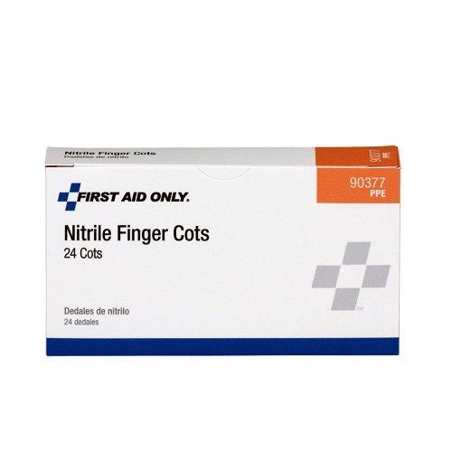 First Aid Only PhysiciansCare 90377 Nitrile Latex Free Finger Cots, Large (Box of 24)