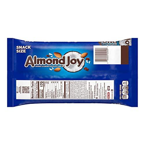 HERSHEY'S Almond Joy Coconut and Chocolate Snack Size Candy Bars Individually Wrapped Bag, 11.3 Oz