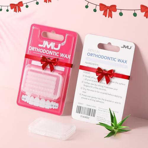 JMU JMU Braces Wax 10 Pack, Orthodontic Wax Pre-cut 500 Wax Dots, Dental Wax Strawberry Flavored