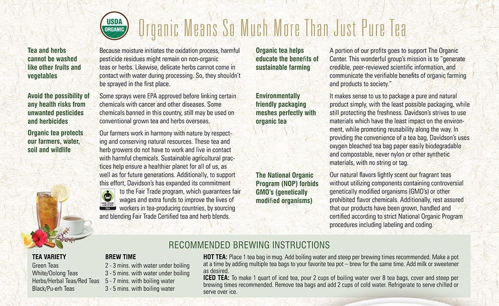 Davidson's Davidson\'s Organics, Tulsi Signature Spice, 100-count Unwrapped Tea Bags