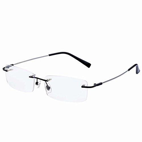 HUIHUIKK Super Light Rimless Reading Glasses +4.25 Mens Womens Black Frame Readers Spectacles