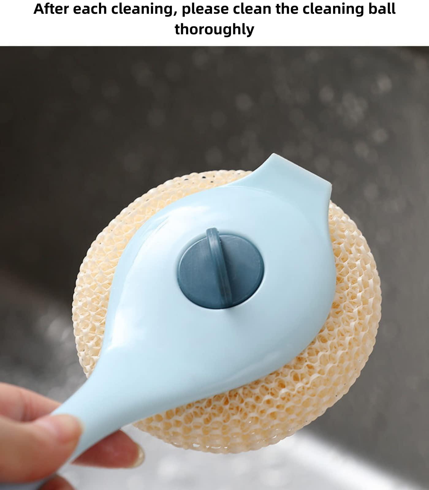 BeyondNice BeyondNice Metal & Plastic Dish Brush with Handle, Scrub Brush for Cleaning Kitchen and Washing Dishes, for Sink, Pots, Pans, Cleaning Brushes Tools (Blue,Three)