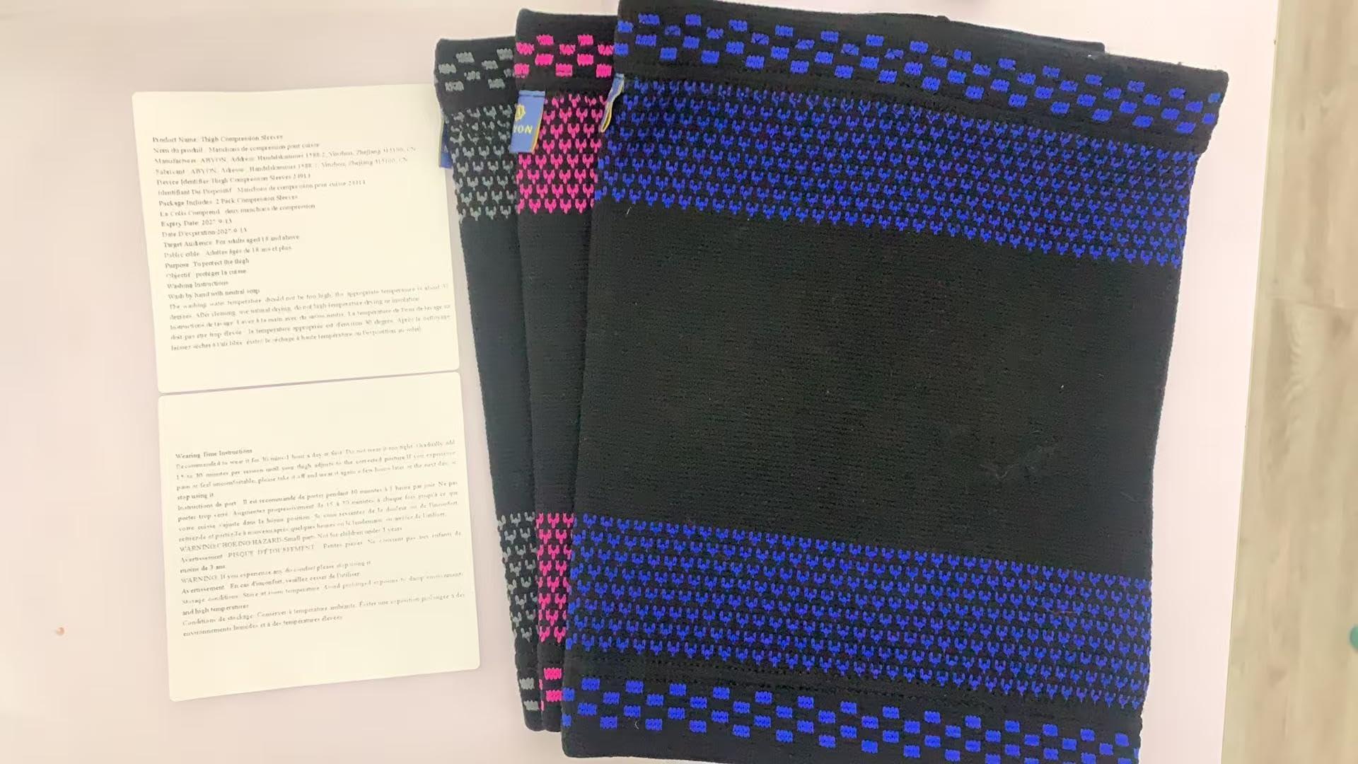 ABYON ABYON Thigh Compression Sleeves (Pair), Hamstring Compression Sleeve for Quad, Groin Pain Relief & Recovery, Thigh Brace Anti-Slip Upper Leg Sleeves for Men and Women, Thigh Support for Running