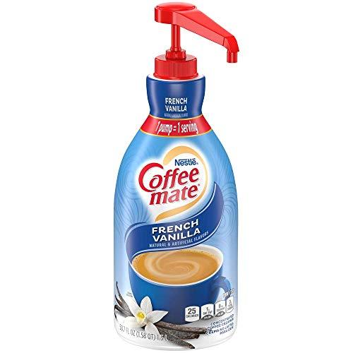 Coffee Mate Nestle Coffee Mate Coffee Creamer, French Vanilla, Concentrated Liquid Pump Bottle, Non Dairy, No Refrigeration, 50.7 oz (Pack of 6)