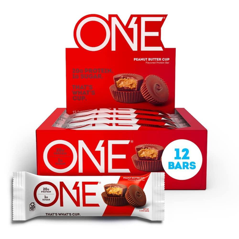 ONE ONE Protein Bars, Peanut Butter Cup, Gluten Free Protein Bar with 20g Protein and only 1g Sugar & Protein Bars, Smores, Gluten Free Protein Bars with 20g Protein and only 1g Sugar