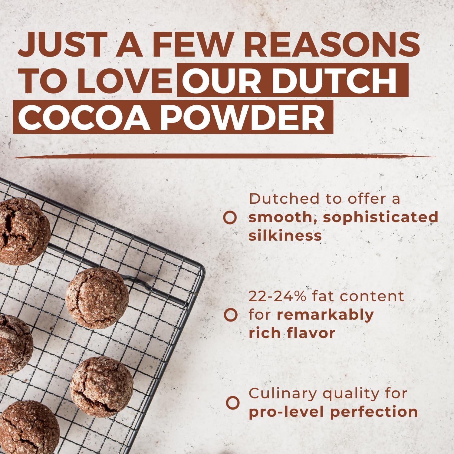 MODERN MOUNTAIN Cocoa Powder (1 lb) Dutch Processed Cocoa Powder, Unsweetened, Extra Rich Cocoa Flavor, 22-24% Fat, Premium Culinary Grade, Non-GMO, Perfect Cocoa for Baking and Cooking
