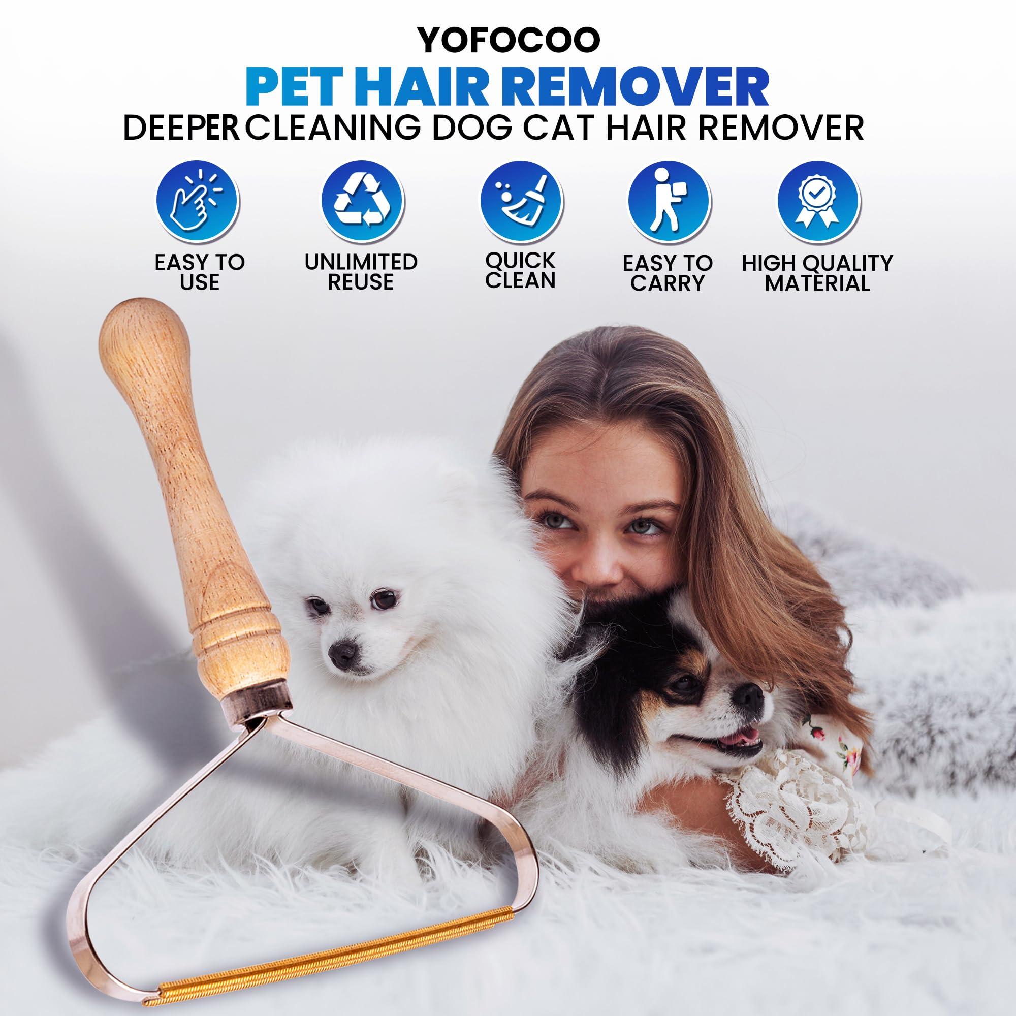 YOFOCOO 2-Pack Pet Hair Removal Tool - Lint Remover, Carpet Scraper & Shaver for Clothes and Carpets - Dog & Cat Hair Remover with Carpet Rake for Car,Rugs,Couch,Furniture - Fur Cleaner Tool