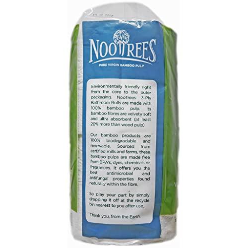 NooTrees NooTrees Bamboo Toilet Tissue, Tree Free, Biodegradable, Sustainable, Renewable and FSC Certified 3-ply Toilet Paper 300 Sheets, 4 Rolls, 1-Pack