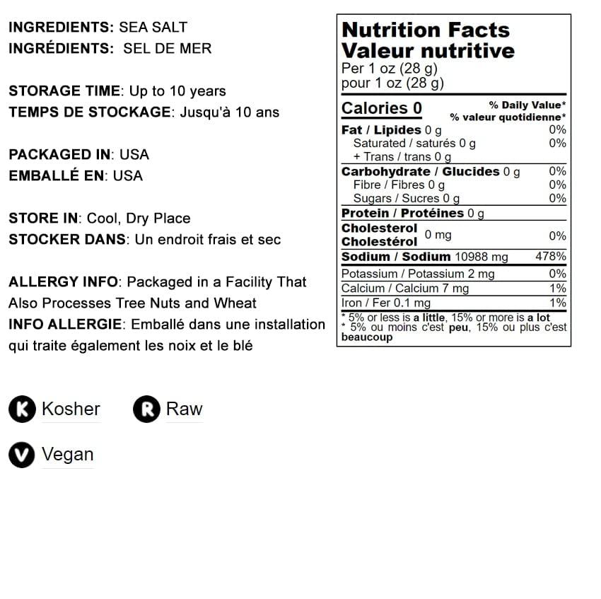 Food to Live Food to Live - Mediterranean Sea Salt, 12 Ounces Coarse Grain, Pure Crystals, No Additives, No Preservatives, Vegan, Kosher, Bulk. Rich in Minerals. Great for Cooking, Baking, Pickling.