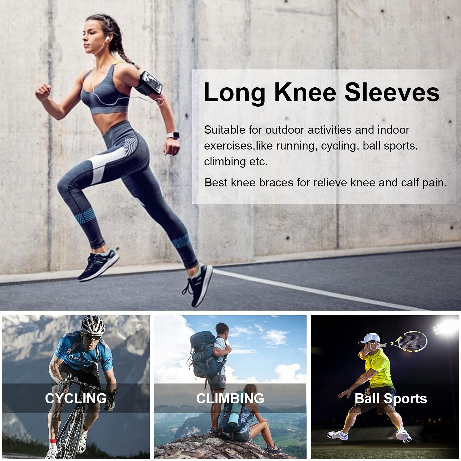 SKDK Full Leg Sleeves Long Compression Leg Sleeve Knee Sleeves Protect Leg, for Man Women Basketball, Arthritis Cycling Sport Football, Reduce Varicose Veins and Swelling of Legs