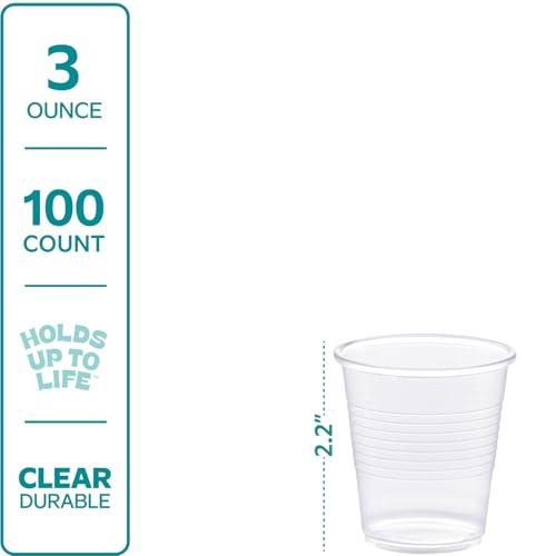 Comfy Package Comfy Package [3 oz. - 100 Count Clear Disposable Plastic Cups - Small Disposable Bathroom, Medicine Polypropylene, and Mouthwash Cups