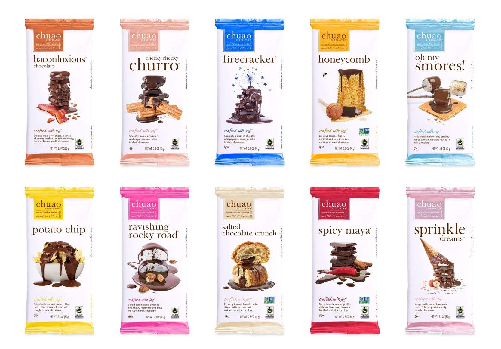 Chuao Chocolatier Chuao Chocolatier Gourmet Assorted Milk and Dark Chocolate Bar Gift Box | For Gift Baskets, Christmas, Valentines, Birthday, Care Package | 10 Ct