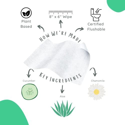 Stall Mates Wipes Stall Mates Wipes: Flushable Wipes | 60-Wipe Home Pack | Hypoallergenic | Unscented with Vitamin-E & Aloe | (4 Pack - 240 Wipes Total)