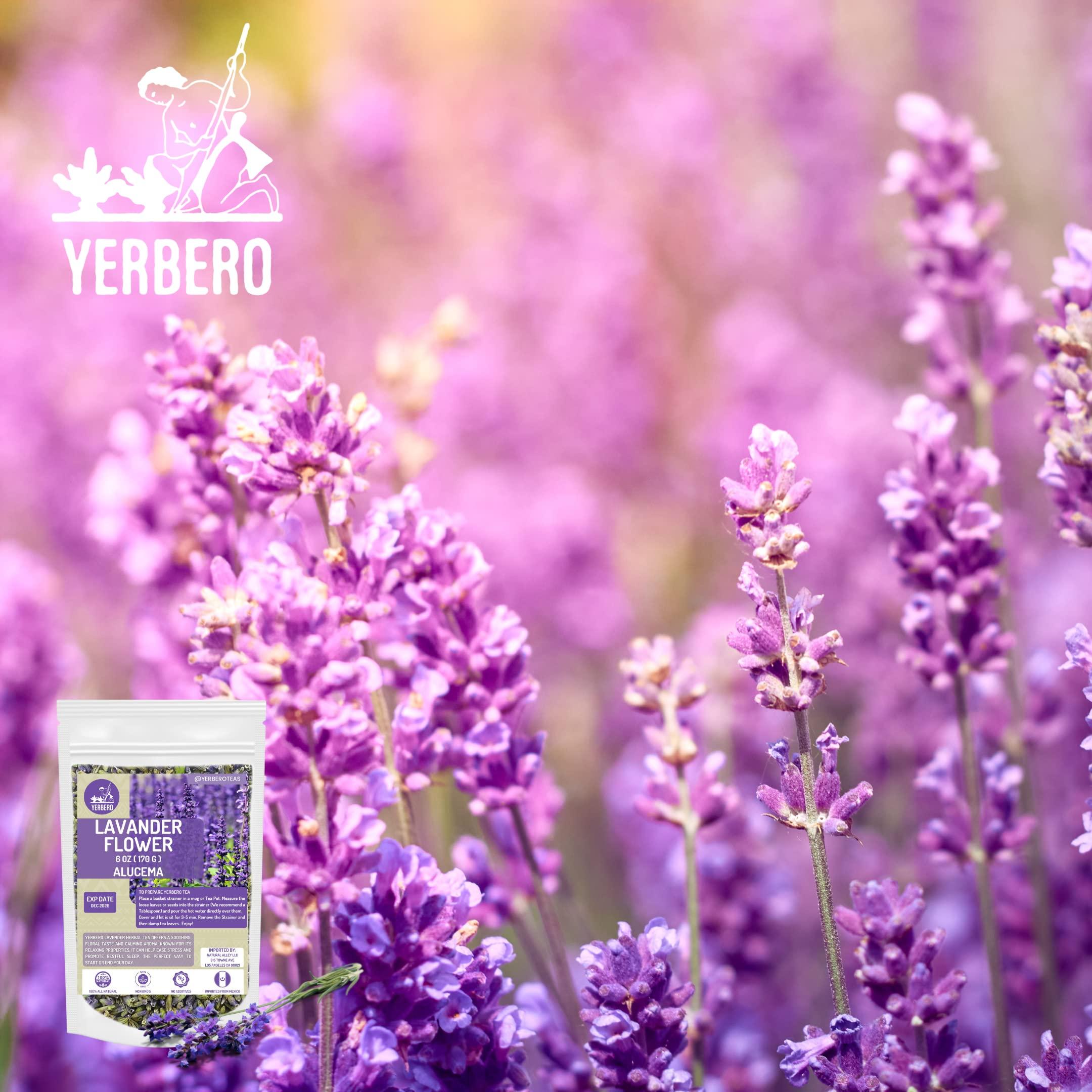 YERBERO Yerbero - Alucema Herbal Tea 6 Oz (170 g) | Flor De Lavanda (Lavander Flower) | Premium Blend Stand Up Resealable Bag Crafted By Nature100% All Natural Wildcrafted.