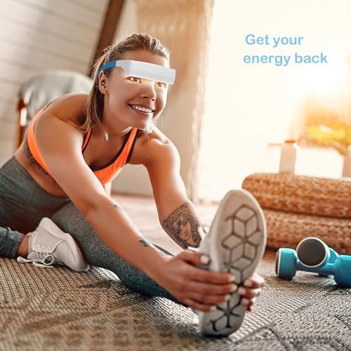 XANXAN Light Therapy Glasses with Travel Case, Blue Light Therapy and Daylight LED Sunlight, Wearable UV-Free Happy Lamp, Natural Relief for Good Sleep, Happy Mood, Boost Energy and Jet Lag