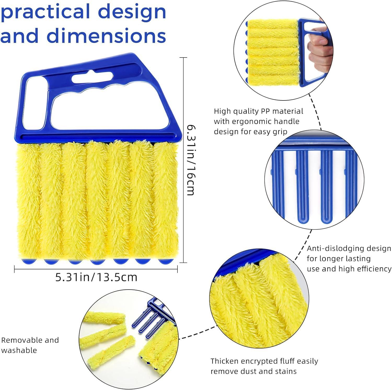 Lazynice Louver Curtain Cleaning Brush Cleaner, Detachable Blinds Window Cleaning Scrub Brush Vent Brush, Household Dust Brush for Window Blind Clean 6 Blinds at Once