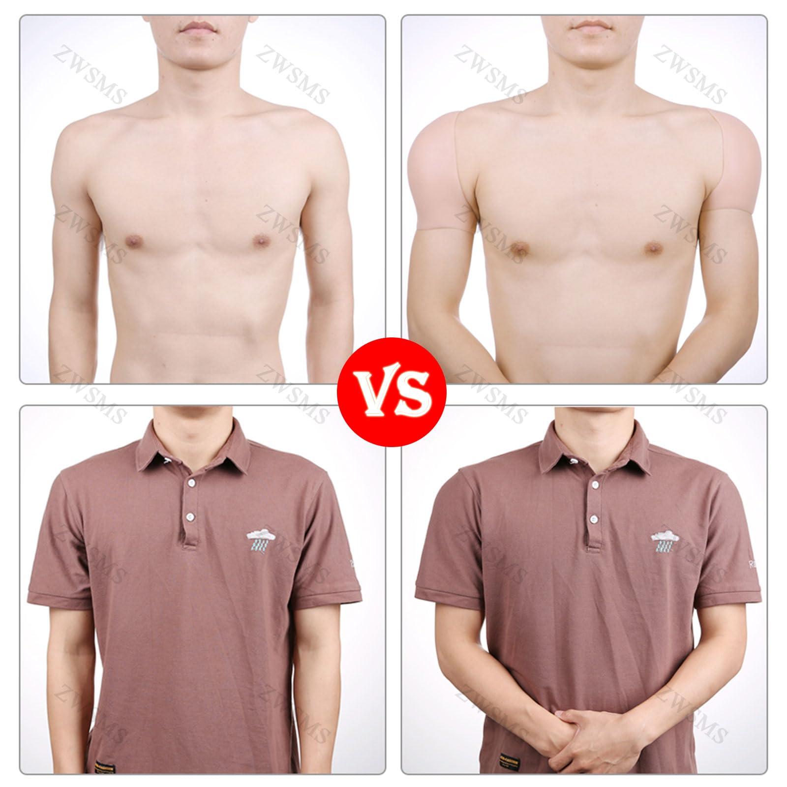 ZWSMS ZWSMS Men\'s Silicone Shoulder Pads Anti-Slip Shoulder Push-up Pads Reusable Invisible Enhancer Shoulder Pads for Clothing,Color 2,L