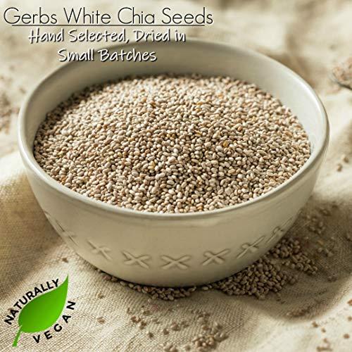 GERBS GERBS Raw White Chia Seeds 2 LBS. Premium Grade | Freshly Harvested & Packaged in Resealable Bulk Bag | Non-GMO, Keto & Paleo Cleared |Great with yogurt, smoothies & oatmeal | Gluten Peanut Free