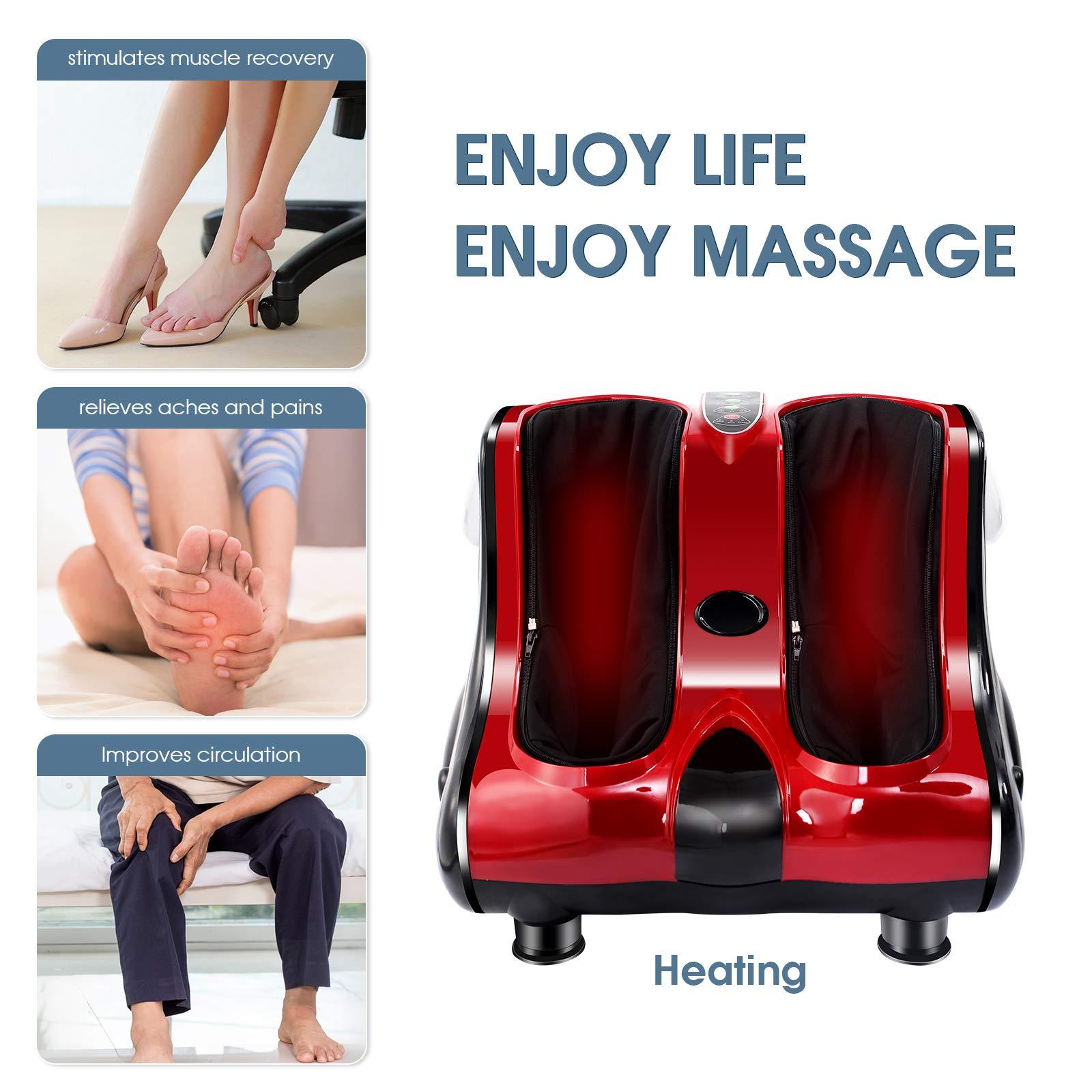 ARLIME ARLIME Foot Calf Massager Machine with Shiatsu Kneading Rolling Vibration Heating Massager for Tired Feet, Leg, Deep Kneading Therapy, Relaxation Vibration, Rolling