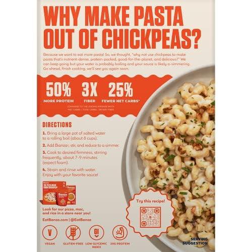 Banza Banza Cavatappi Pasta from Chickpeas - Gluten Free, High Protein, and Lower Carb Protein Cavatappi Chickpea Pasta - 8oz
