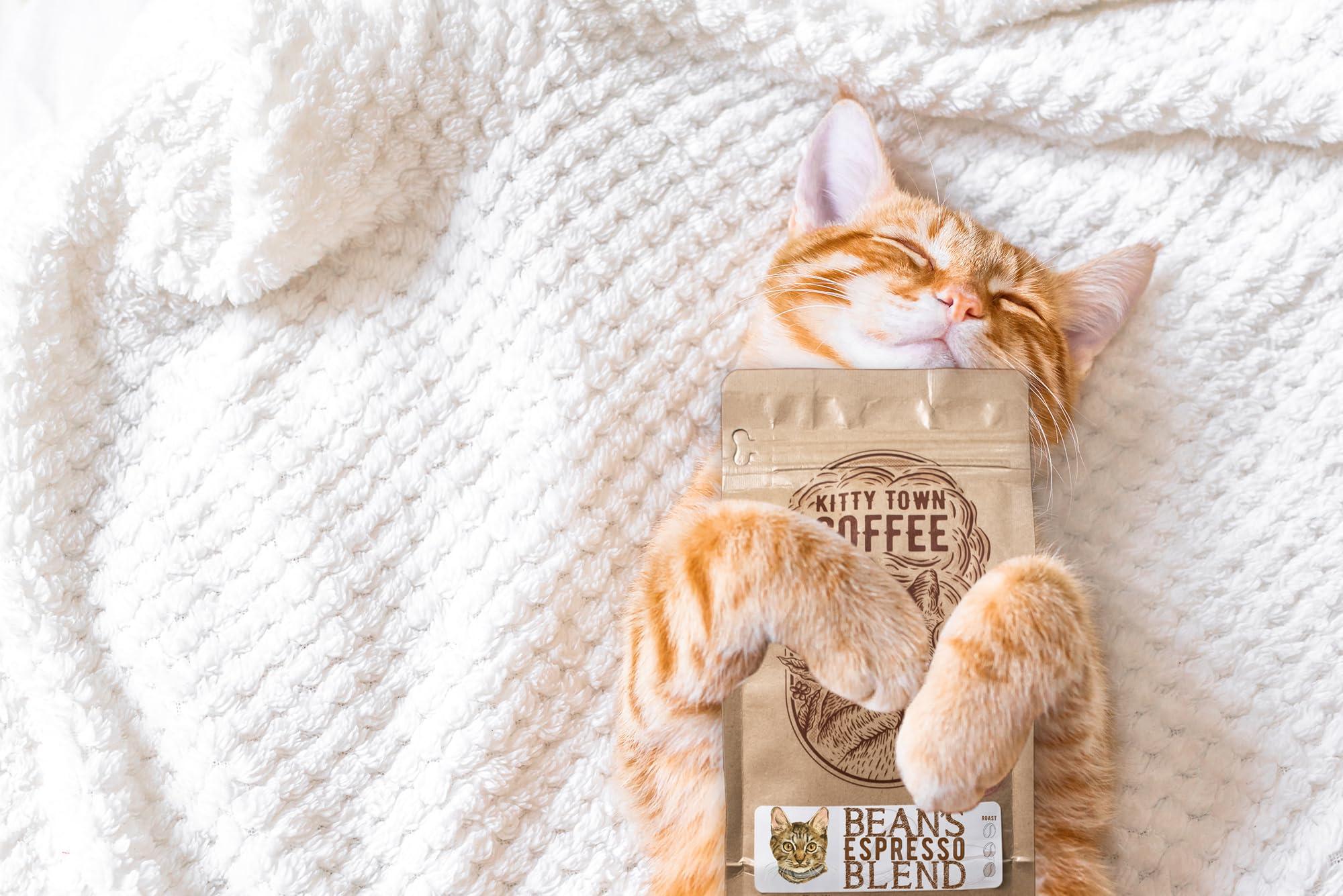 Kitty Town Coffee Kitty Town Coffee: Bean\'s Espresso Blend Medium Roast Coffee From Brazil, Guatemala, & Papua New Guinea 2lb (32oz) Whole Bean