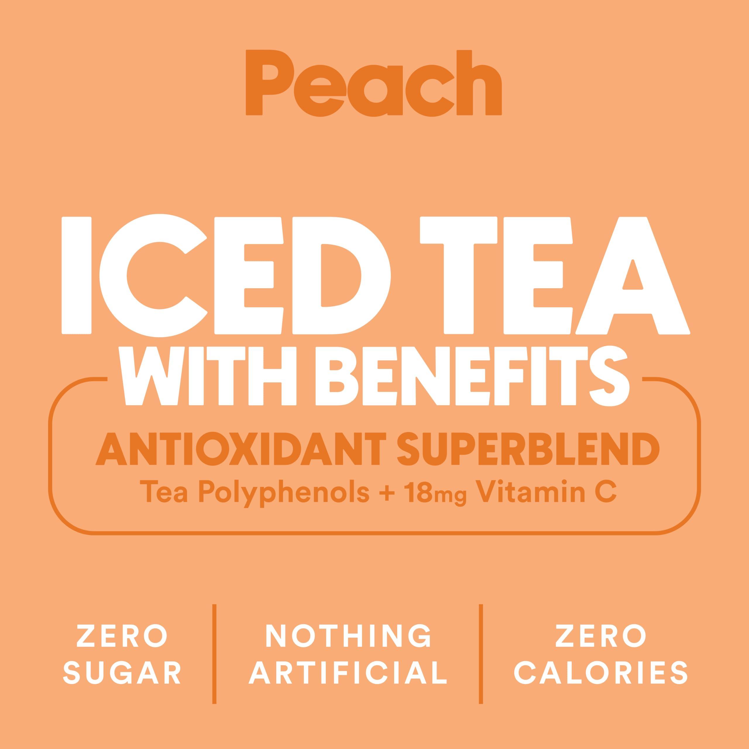 The Ryl Co Ryl Iced Tea, Peach, Antioxidant Superblend, Zero Sugar, Low Carb, Zero Calorie Iced Tea, 16.0 Fl Oz (12-Pack)