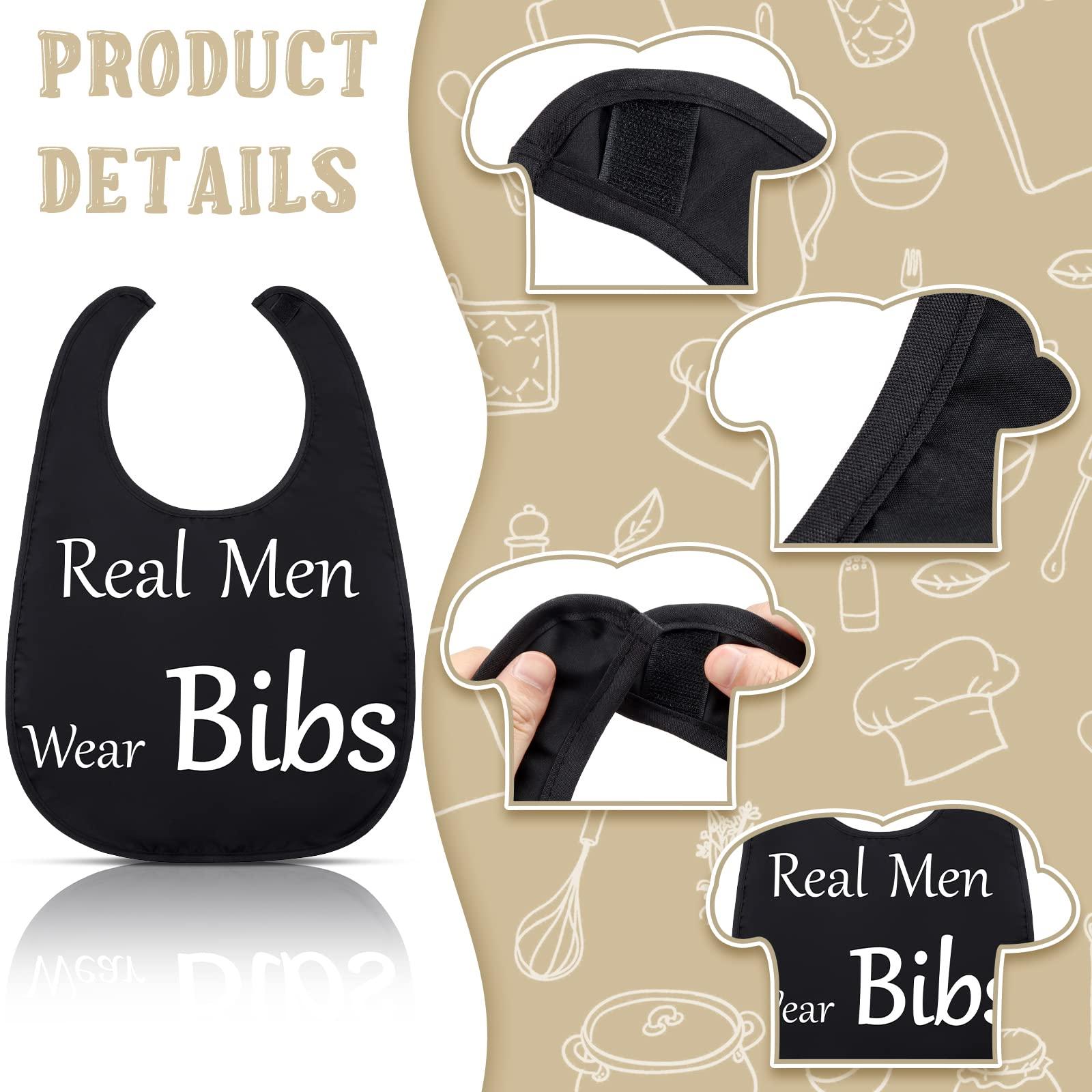 Zhanmai Zhanmai 4 Pcs Funny Large Adult Bibs Washable Dining Clothing Protectors for Women Men Eating Feeding (Elegant Style)