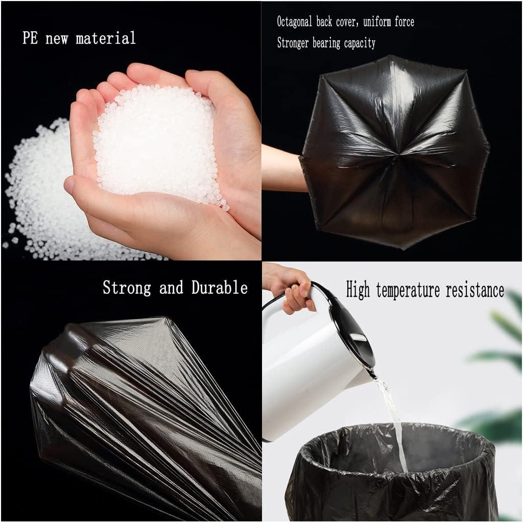 BIAUYEGNW Small Black Trash Bags,Thicken Value 4 Gallon Trash Bag with Handle,200 Counts Small Garbage Bags Wastebasket Trash Can for Bathroom Bedroom Office Kitchen