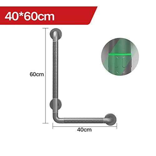 NAIAWAN NAIAWAN 304 Stainless Steel Vertical Angle Bathroom Grab Bar,L-Shaped Adjustable Bath Grips for Elderly Handicap Pregnant,Dark Grey Toilet Safety Assist Device(Size:40 * 60cm,Color:Dark Grey)