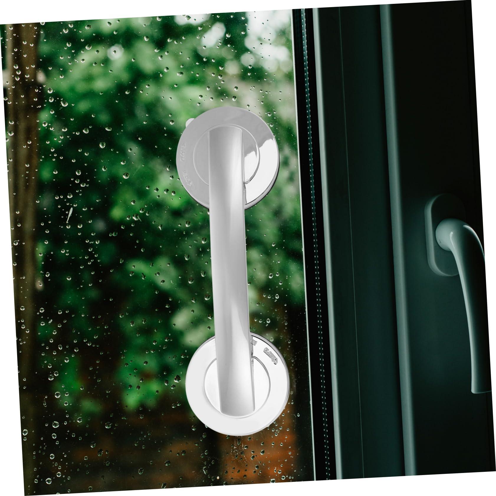 Mobestech Mobestech Armrest Tap Handle Shower Suction Handle Bathroom Suction Handle Handles Suction Shower Grab Bar Suction Cup Handle Suction Grab Bar for Bathroom Silver Plastic