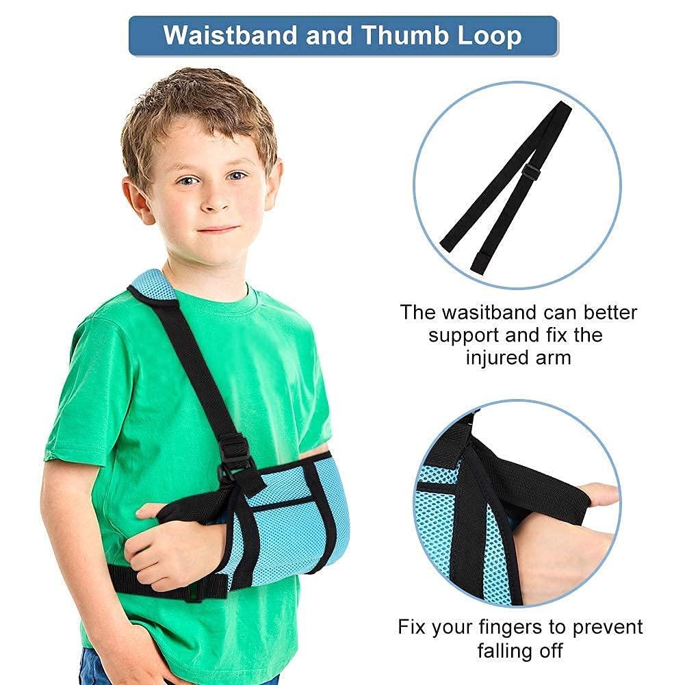 Yosoo Health Gear Arm Sling for Children, Kids Arm Sling Support with Waistband Under 6 Years Old Shoulder Immobilizer and Storage Pockets for Toddler Broken Arm, Elbow, Wrist Support and Injury Arm Sling for Shoulder Injury