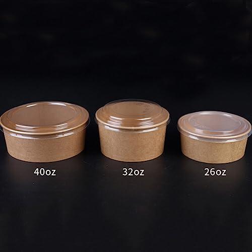 Healeved 20pcs Meal Prep Containers Kraft Paper Bowls