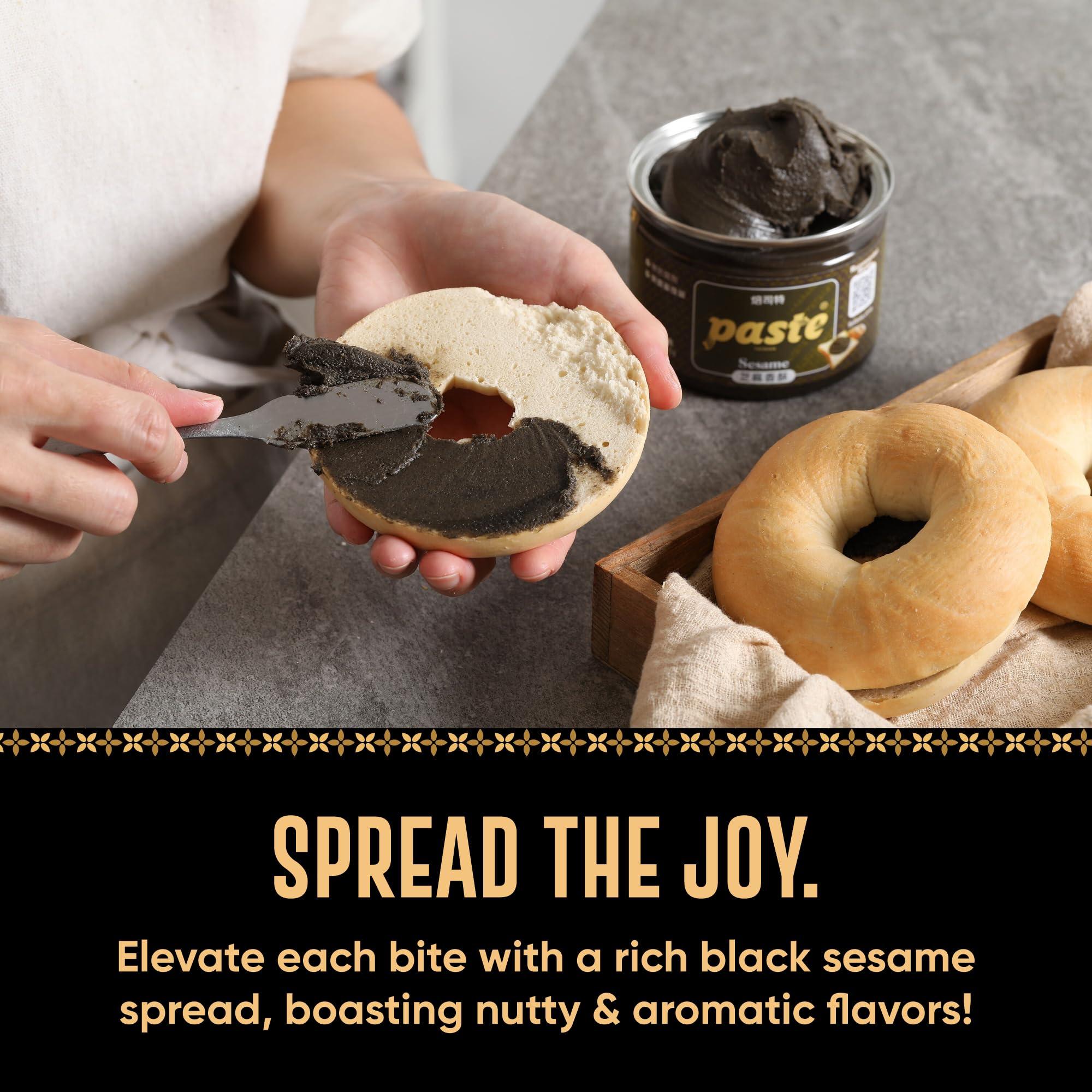 Mayde Mayde Black Sesame Paste Spread, Premium Ground Black Sesame Jam (8.8 oz, Black Sesame)