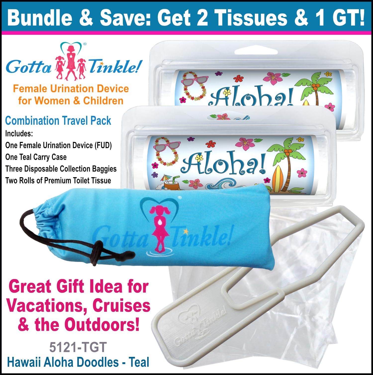 Gotta Tinkle! Premium Mini Toilet Paper Rolls | Travel-Size for Purses | Convenient Plastic Dispenser | Toilet, Porta Potty & Outhouse Humor (3-Pack) (007 Keep Calm Porta Potty - Girl)