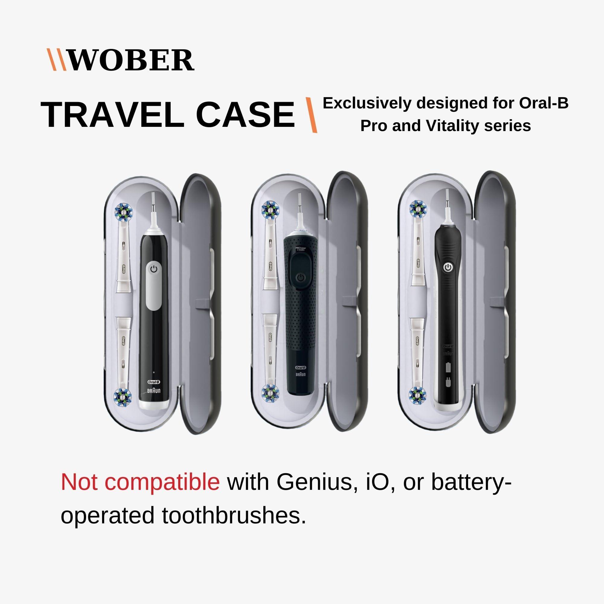 wober Travel Case for Oral B Pro 1000 Electric Toothbrush - Specifically Designed for Oral-B Pro 1000/1500/2000/3000/3500/Vitality, Hard Protective Cover, Portable Toothbrush Holder