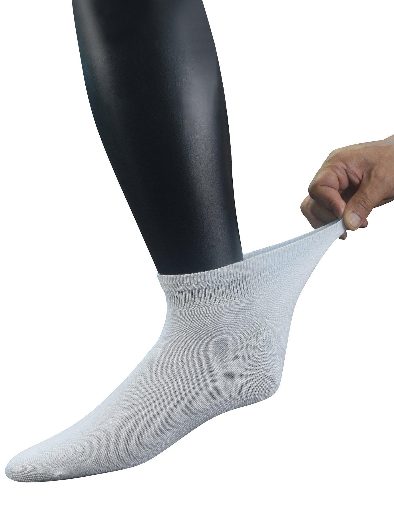 Yomandamor Yomandamor Men\'s Diabetic Ankle Socks with Seamless Toe and Non-Binding Top,6 Pairs L Size(10-13)